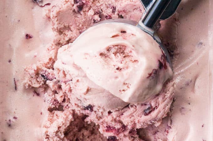 This Dreamy Cherry Ice Cream is smooth and luscious with the delicate flavor of fresh cherries.