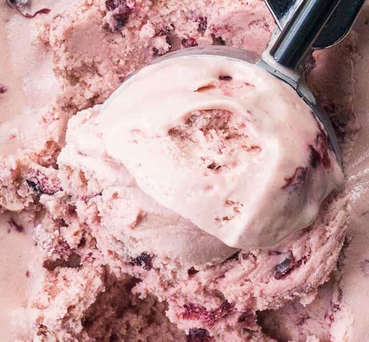 This Dreamy Cherry Ice Cream is smooth and luscious with the delicate flavor of fresh cherries.
