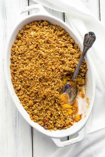 Peach Crisp with a Brown Sugar, Oatmeal, Pecan Crumble | Foodtasia