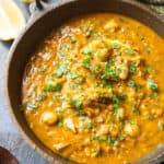 Harira - Moroccan Lamb and Legume Soup - is loaded with healthy chickpeas, lentils, and vegetables, scented with the exotic flavors of Morocco.