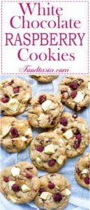 This is what I wanted to taste when I bit into that Subway White Chocolate Raspberry Cookie. But I didn't. So here's my vision of what White Chocolate Raspberry Cookies should be - thick and chewy cookies with chunks of white chocolate and tangy raspberries. A perfect flavor combination! Made from scratch - no box mix.