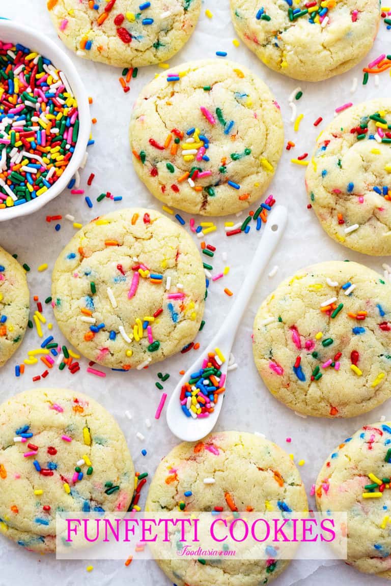 Soft and Chewy Funfetti Cookies {from scratch} Foodtasia