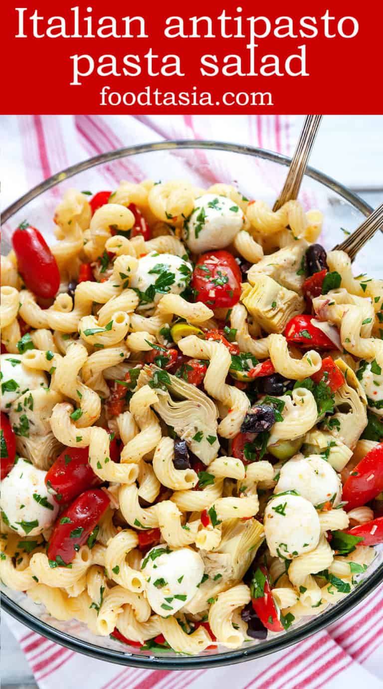 Easy Italian Antipasto Pasta Salad | Foodtasia