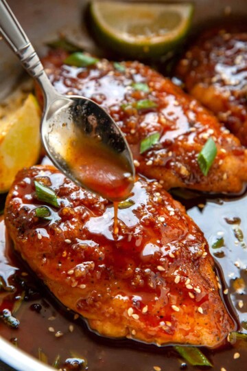 Honey Sriracha Chicken Breasts | Foodtasia
