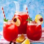 The BEST thirst-quenching Cherry Lemonade! Easy to make and so refreshing! #lemonade #cherry #drinks #beverages #party #familyfriendly #recipe #fresh #frozen #summerdrinks