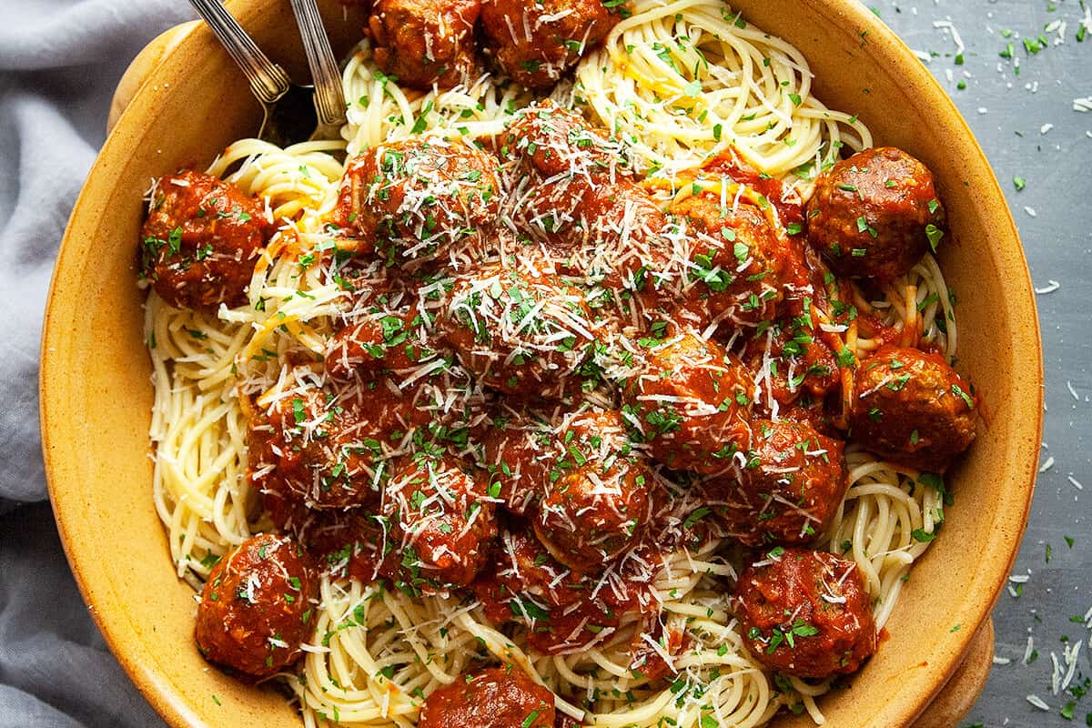 spaghetti meatballs pork chorizo recipe foodtasia mories