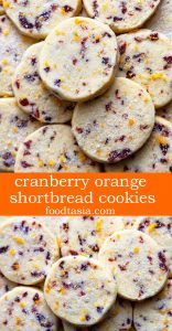 Cranberry Orange Cookies - a tender, buttery shortbread slice and bake cookie loaded with tangy cranberries and zingy orange. These easy-to-make cookies melt in your mouth! #cranberry #orange #cookies #holiday #shortbread #slice and bake #recipe #easy #melt in your mouth #best #buttery #traditional #cranberry orange #christmas