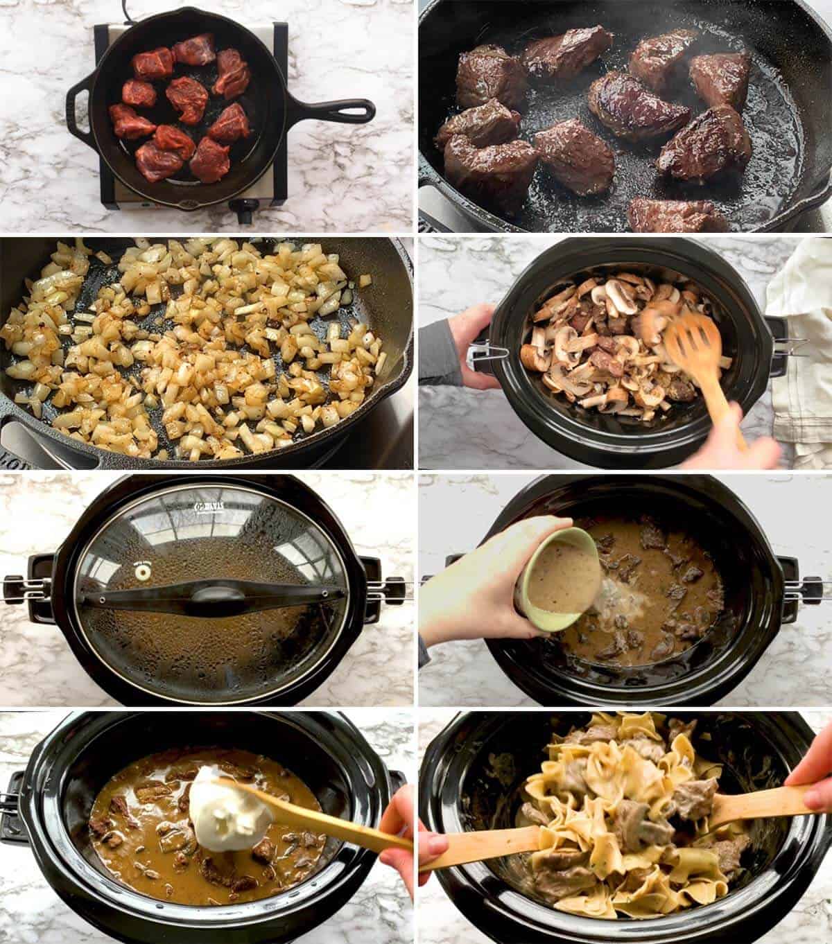 The BEST Easy Slow Cooker Beef Stroganoff VIDEO Foodtasia