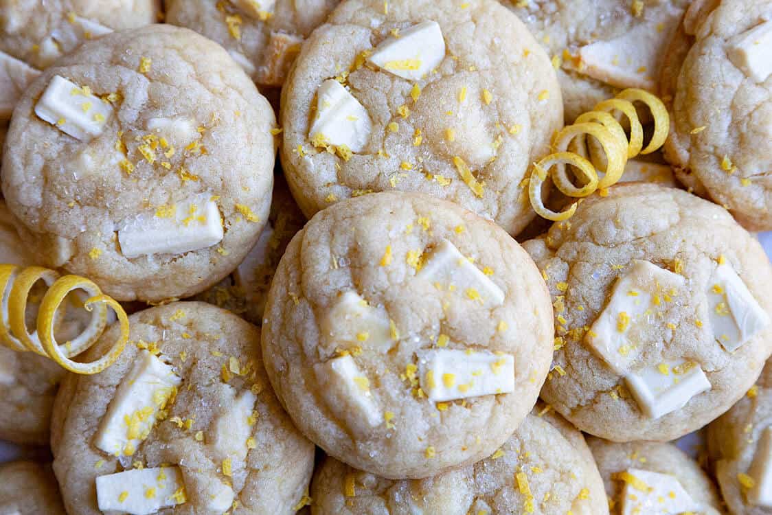 Chewy White Chocolate Lemon Cookies - A Kitchen Addiction