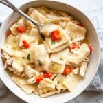 Old-fashioned Chicken and Dumplings - soft, pillowy dumplings and tender chicken in a rich, flavorful broth. With both made from scratch and quick and easy versions. Truly comfort food at its finest!