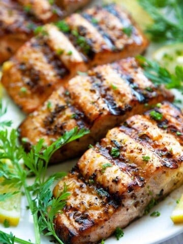 grilled salmon on a plate