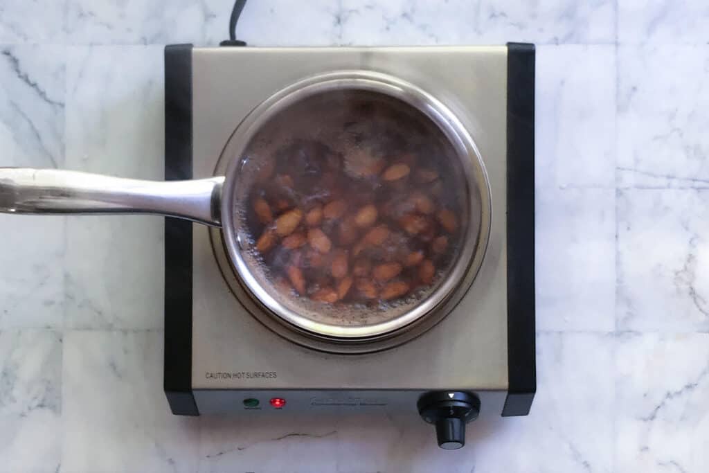 boiling almonds