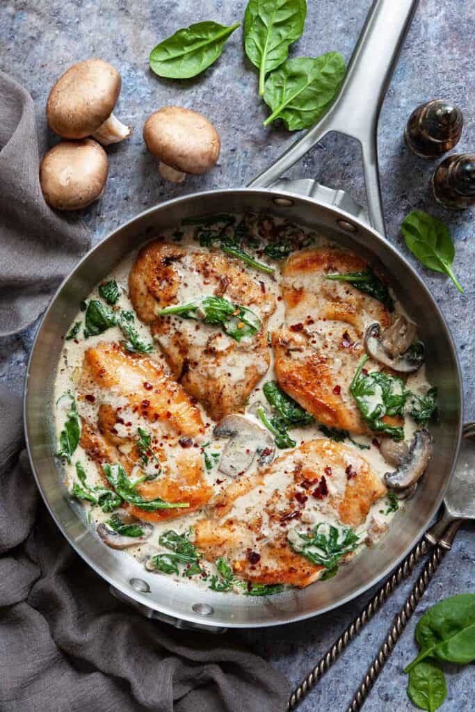 pan with Chicken Florentine