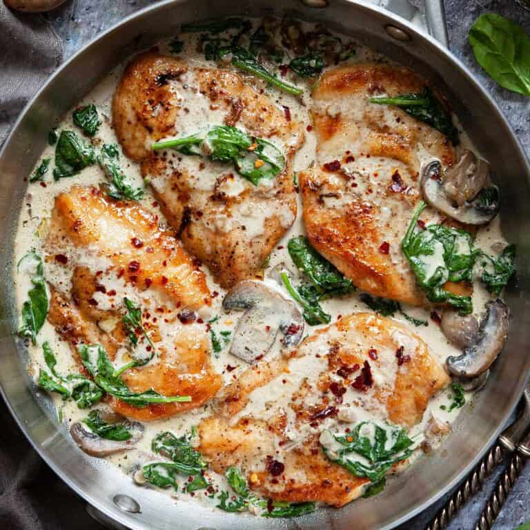 Easy, Creamy Chicken Florentine Recipe | Foodtasia