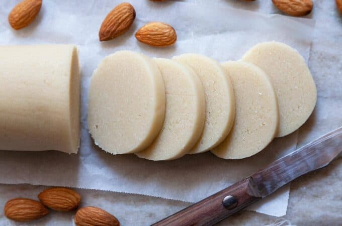 sliced almond paste