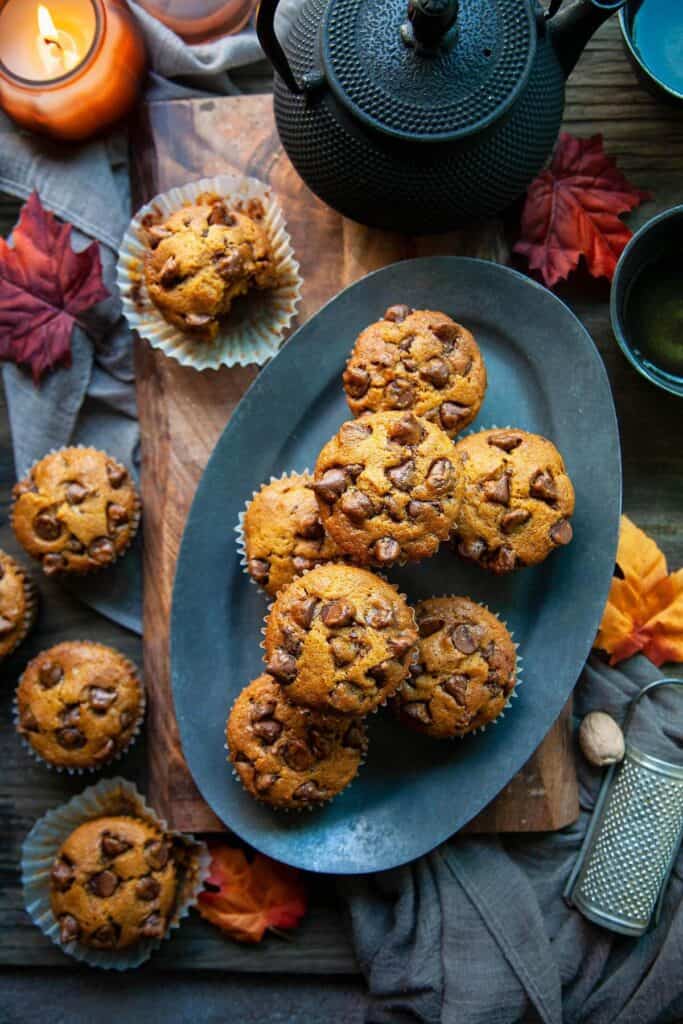 pumpkin muffins on a plate