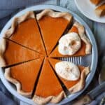 slices of sweet potato pies with wihipped cream