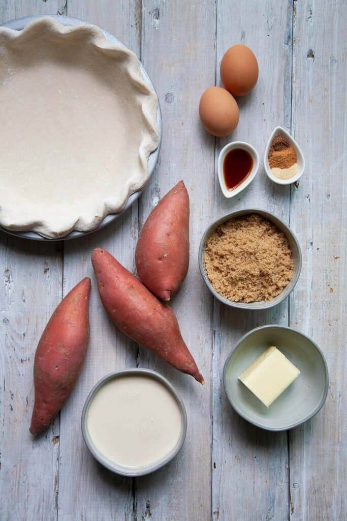 ingredients in sweet potato pie