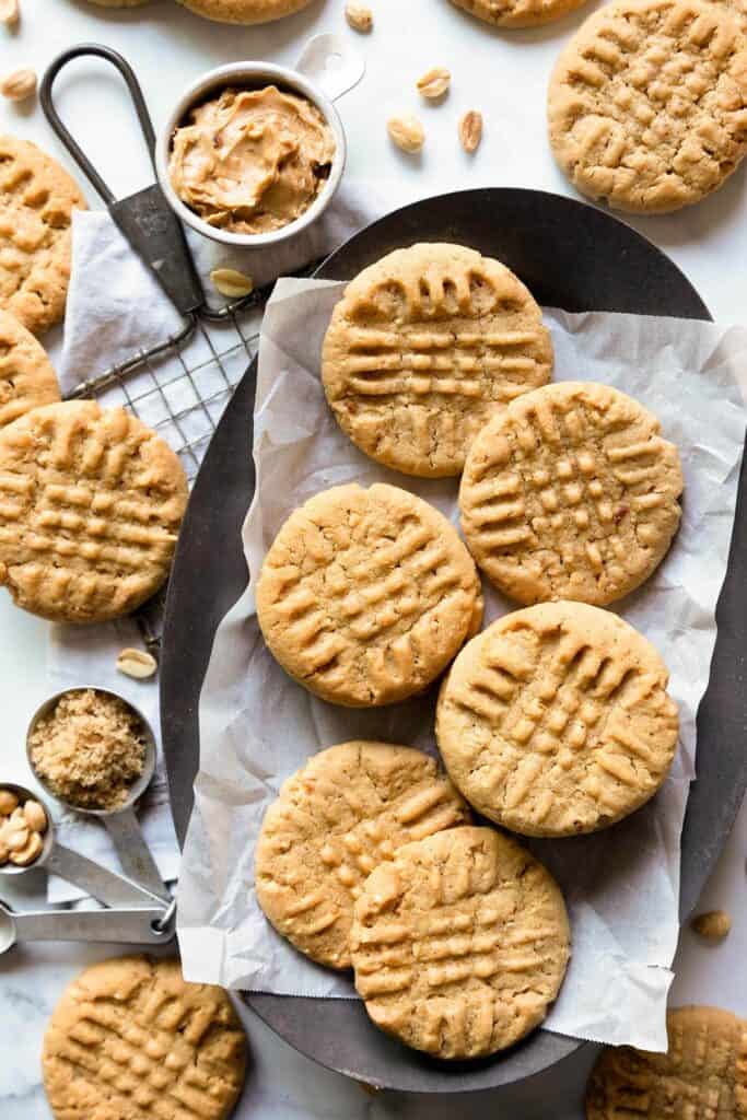 peanut butter cookies on a plate