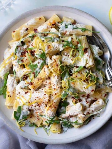 plate of lemon ricotta pasta