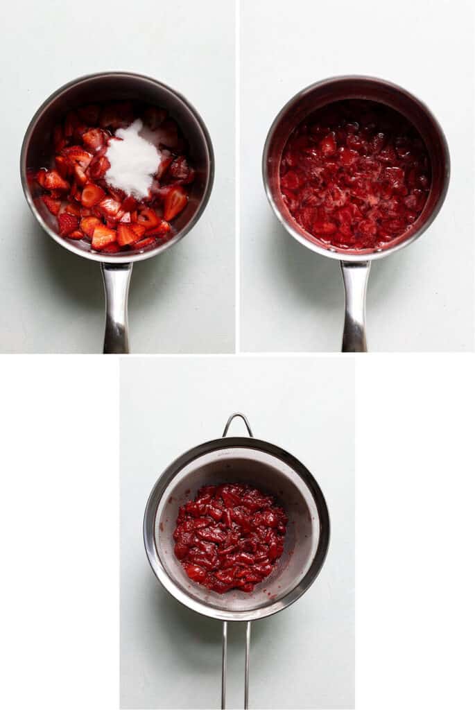 steps in making strawberry simple syrup