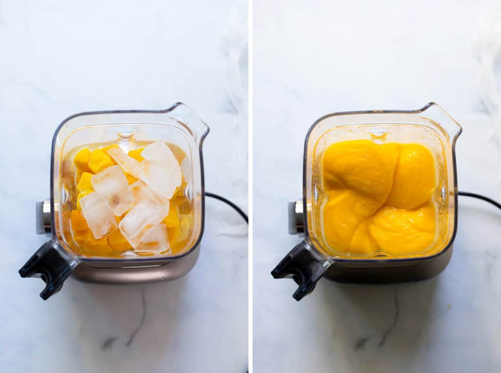 mixing mangonada in blender
