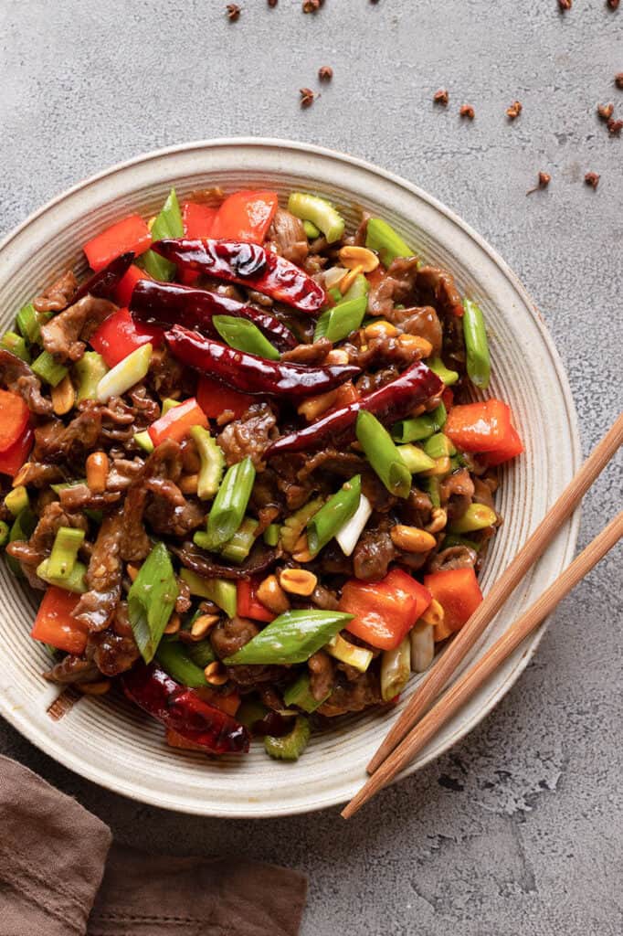 Quick and Easy Kung Pao Beef - Better than Takeout! | Foodtasia