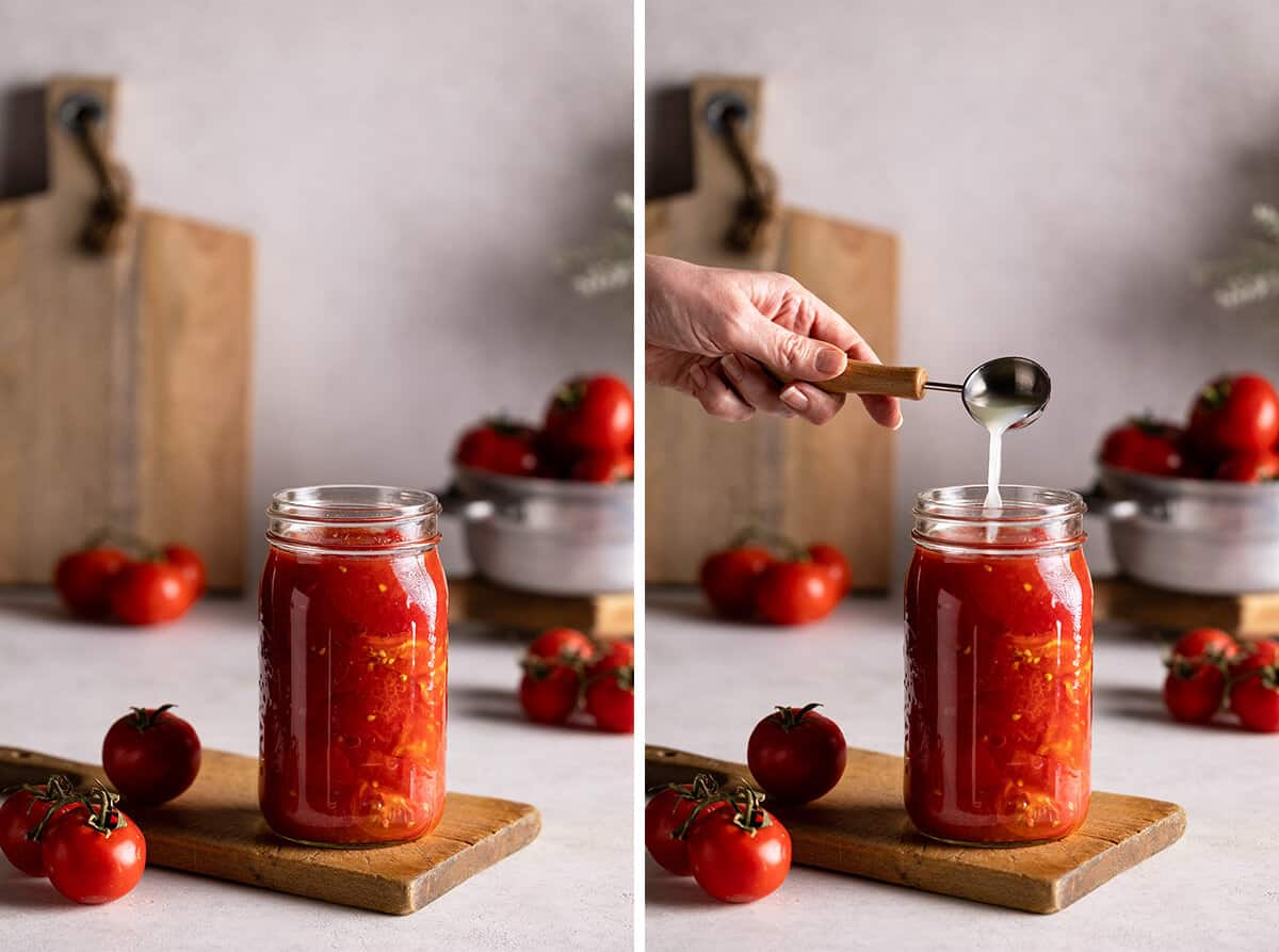steps in canning tomatoes with no added liquid